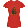 Funny Christmas Pizza Tree Xmas Food Womens Petite Cut T-Shirt Red
