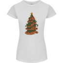 Funny Christmas Pizza Tree Xmas Food Womens Petite Cut T-Shirt White