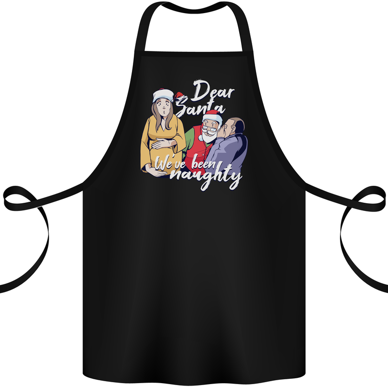 Funny Christmas Pregnancy Xmas Pregnant Xmas Cotton Apron 100% Organic Black