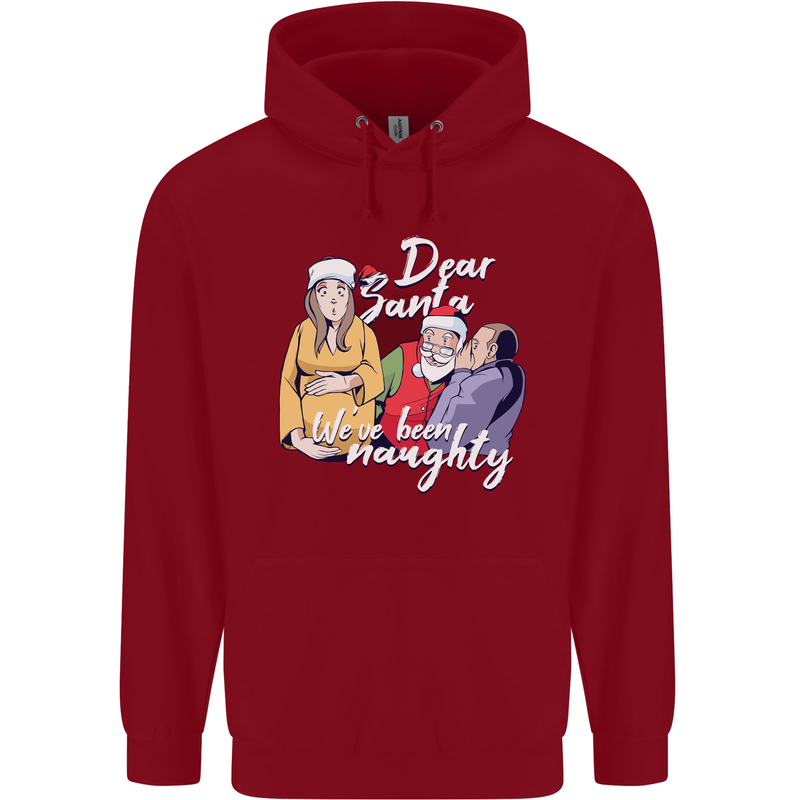 Funny Christmas Pregnancy Xmas Pregnant Xmas Mens 80% Cotton Hoodie Red