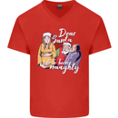 Funny Christmas Pregnancy Xmas Pregnant Xmas Mens V-Neck Cotton T-Shirt Red