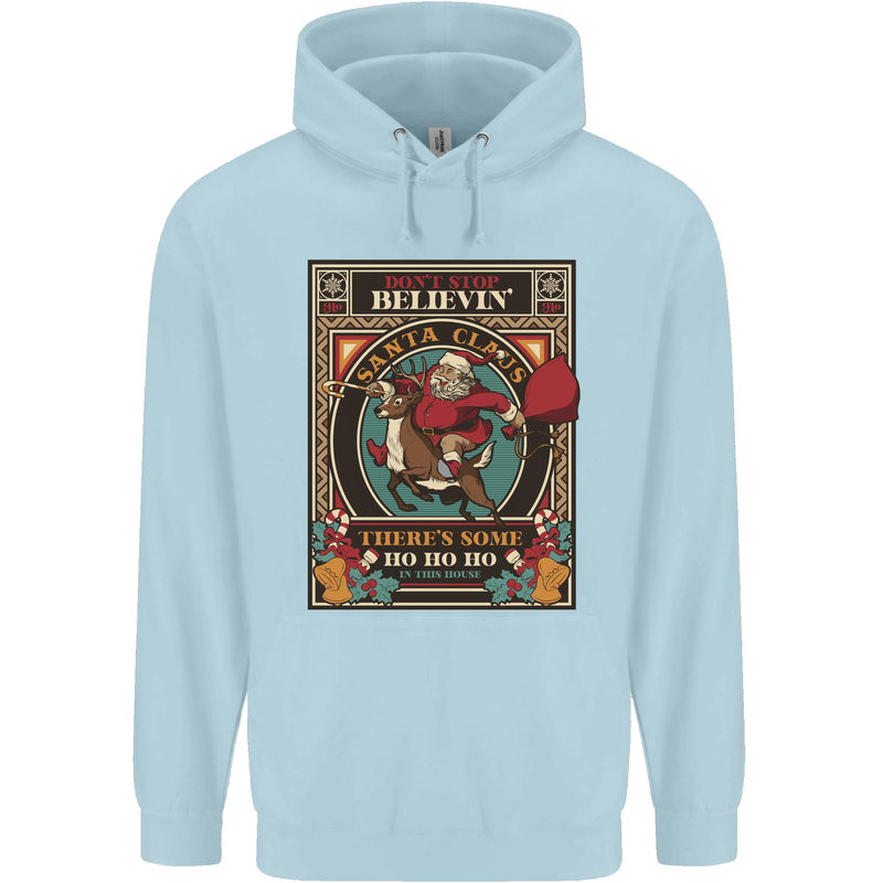 Funny Christmas Santa Clause Offensive Childrens Kids Hoodie Light Blue
