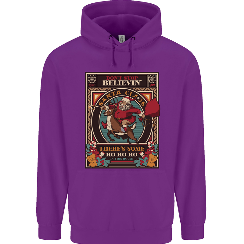 Funny Christmas Santa Clause Offensive Childrens Kids Hoodie Purple