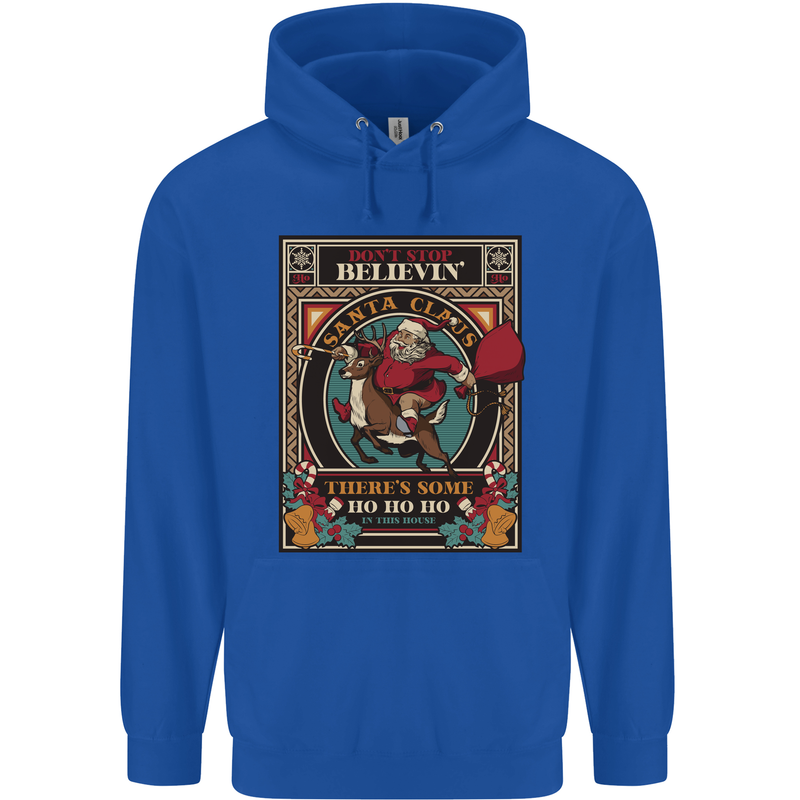 Funny Christmas Santa Clause Offensive Childrens Kids Hoodie Royal Blue
