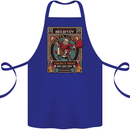 Funny Christmas Santa Clause Offensive Cotton Apron 100% Organic Royal Blue