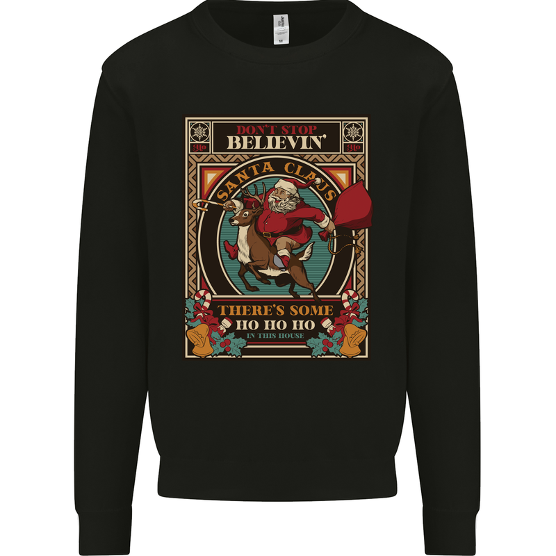 Funny Christmas Santa Clause Offensive Kids Sweatshirt Jumper Black