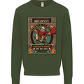 Funny Christmas Santa Clause Offensive Kids Sweatshirt Jumper Forest Green