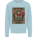 Funny Christmas Santa Clause Offensive Kids Sweatshirt Jumper Light Blue