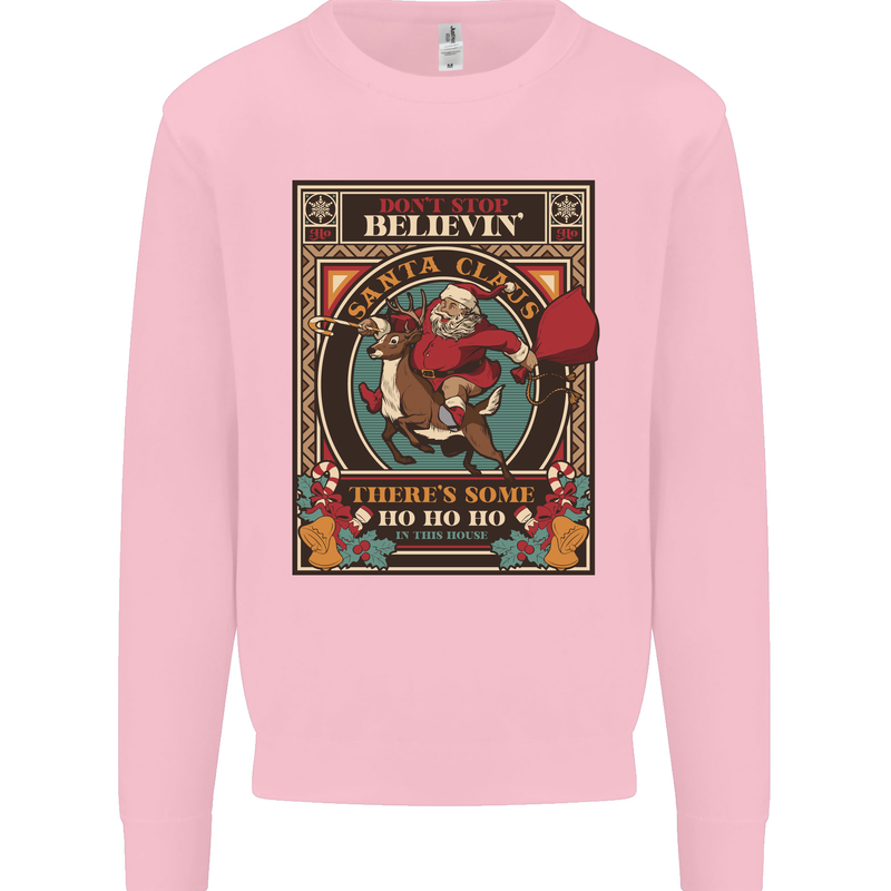 Funny Christmas Santa Clause Offensive Kids Sweatshirt Jumper Light Pink