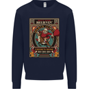 Funny Christmas Santa Clause Offensive Kids Sweatshirt Jumper Navy Blue