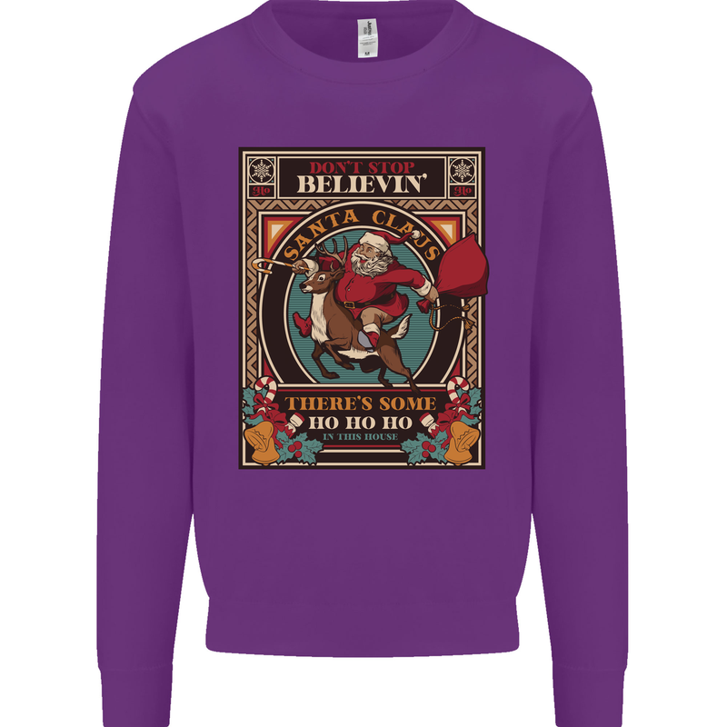Funny Christmas Santa Clause Offensive Kids Sweatshirt Jumper Purple