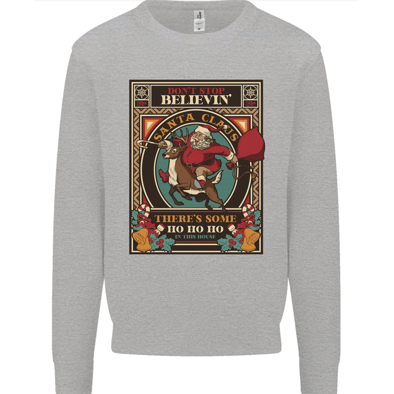 Funny Christmas Santa Clause Offensive Kids Sweatshirt Jumper Sports Grey