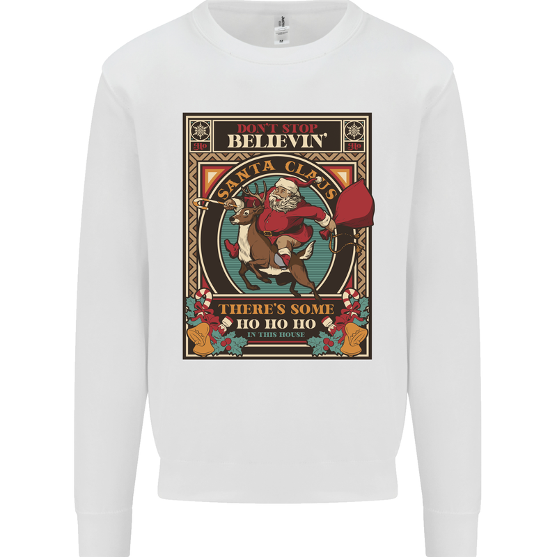 Funny Christmas Santa Clause Offensive Kids Sweatshirt Jumper White