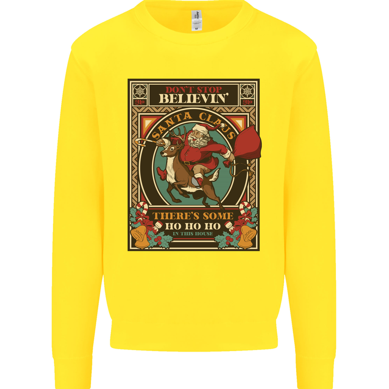 Funny Christmas Santa Clause Offensive Kids Sweatshirt Jumper Yellow