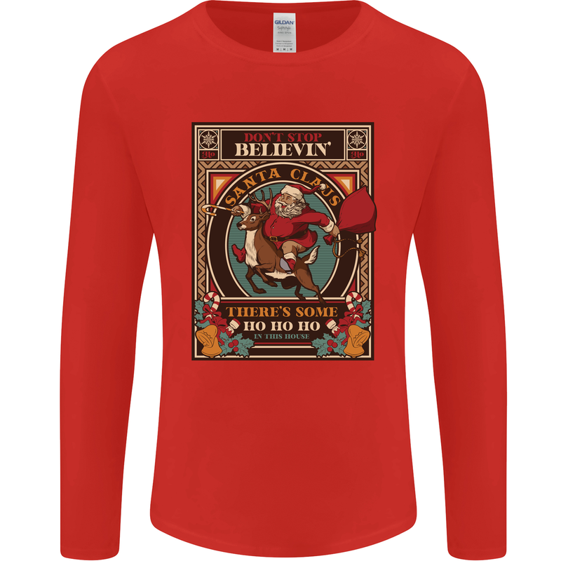 Funny Christmas Santa Clause Offensive Mens Long Sleeve T-Shirt Red