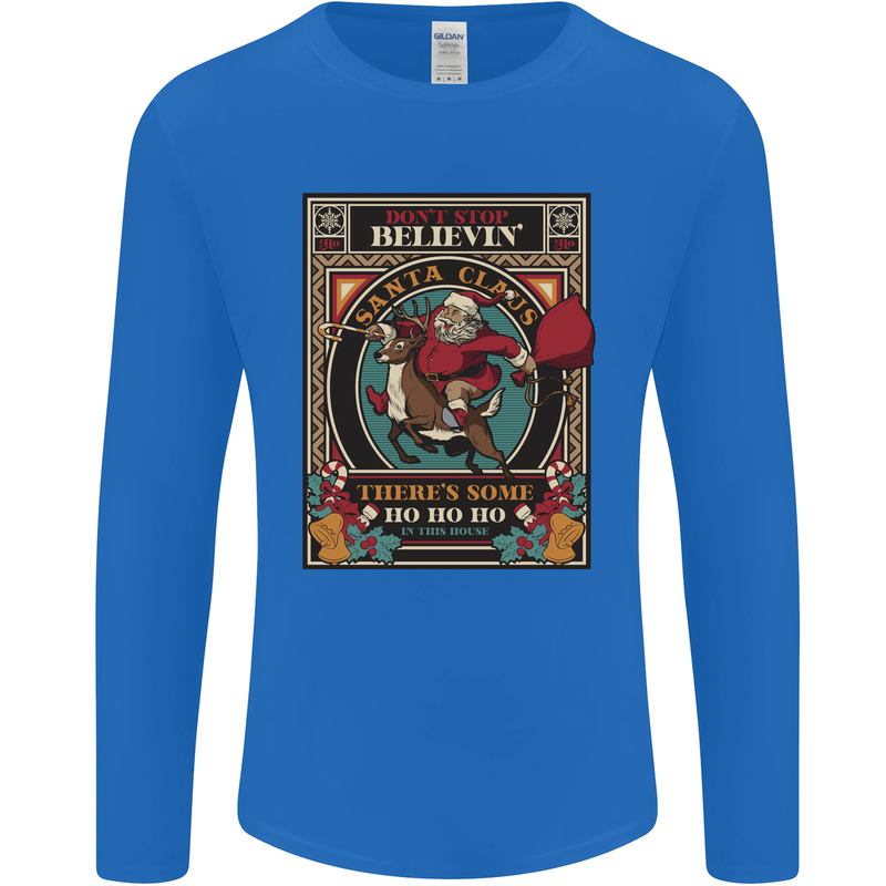 Funny Christmas Santa Clause Offensive Mens Long Sleeve T-Shirt Royal Blue