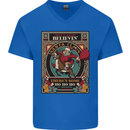 Funny Christmas Santa Clause Offensive Mens V-Neck Cotton T-Shirt Royal Blue