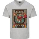 Funny Christmas Santa Clause Offensive Mens V-Neck Cotton T-Shirt Sports Grey