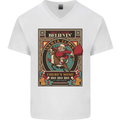 Funny Christmas Santa Clause Offensive Mens V-Neck Cotton T-Shirt White