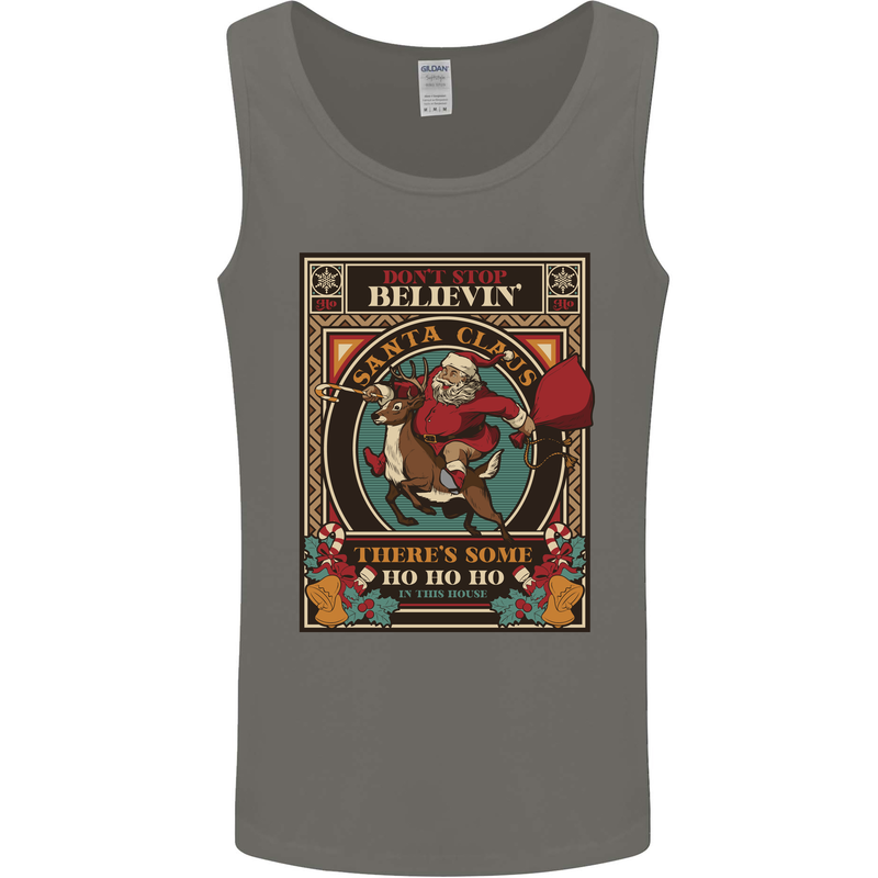 Funny Christmas Santa Clause Offensive Mens Vest Tank Top Charcoal