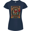Funny Christmas Santa Clause Offensive Womens Petite Cut T-Shirt Navy Blue