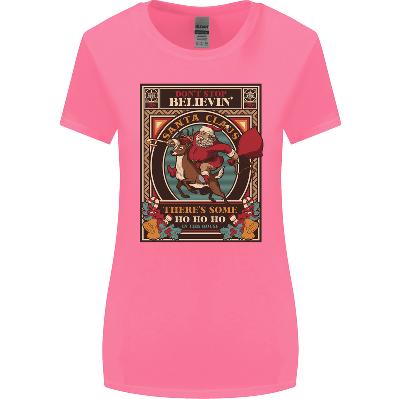Funny Christmas Santa Clause Offensive Womens Wider Cut T-Shirt Azalea