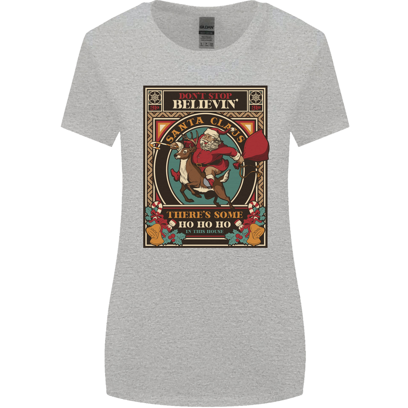 Funny Christmas Santa Clause Offensive Womens Wider Cut T-Shirt Sports Grey