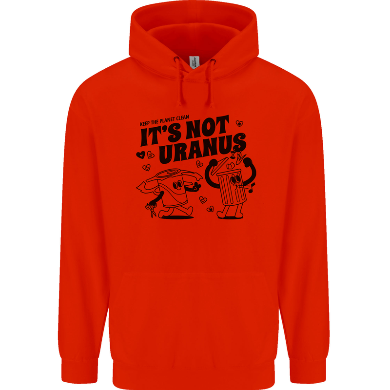 Funny Climate Change Its Not Uranus Childrens Kids Hoodie Bright Red