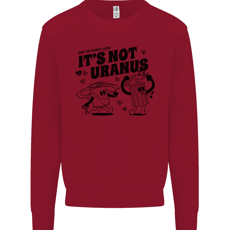 Funny Climate Change Its Not Uranus Kids Sweatshirt Jumper Red