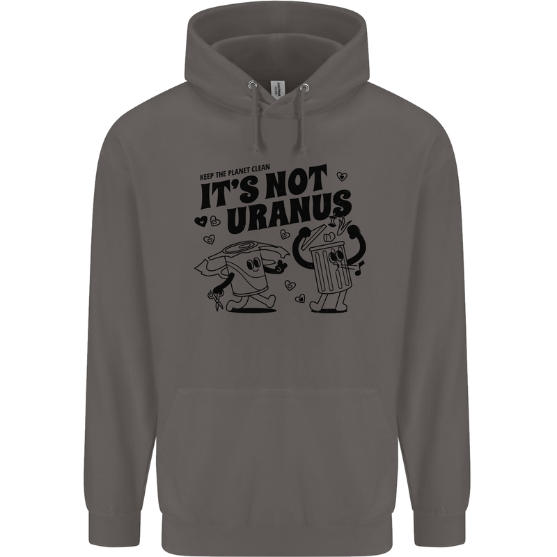 Funny Climate Change Its Not Uranus Mens 80% Cotton Hoodie Charcoal