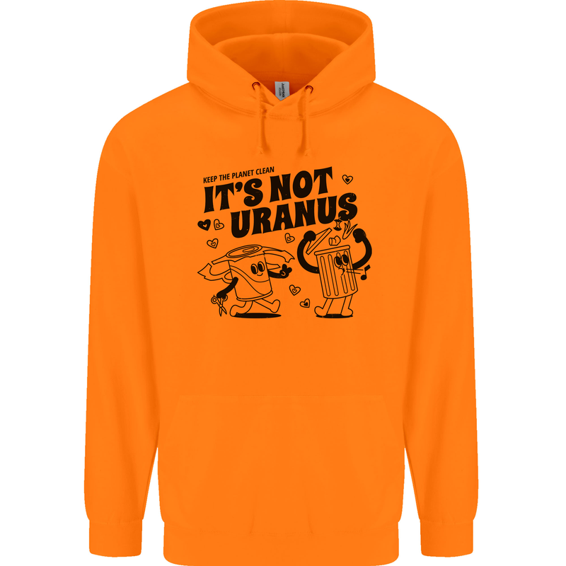 Funny Climate Change Its Not Uranus Mens 80% Cotton Hoodie Orange