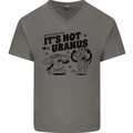 Funny Climate Change Its Not Uranus Mens V-Neck Cotton T-Shirt Charcoal