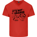 Funny Climate Change Its Not Uranus Mens V-Neck Cotton T-Shirt Red