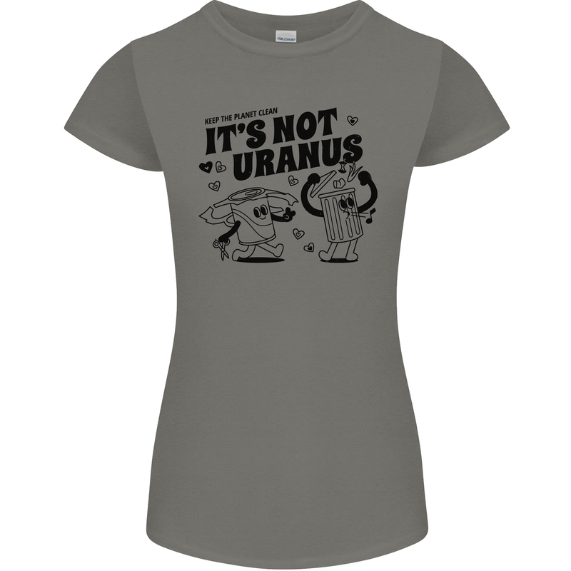 Funny Climate Change Its Not Uranus Womens Petite Cut T-Shirt Charcoal