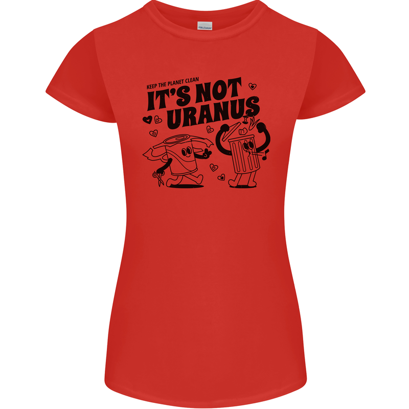 Funny Climate Change Its Not Uranus Womens Petite Cut T-Shirt Red