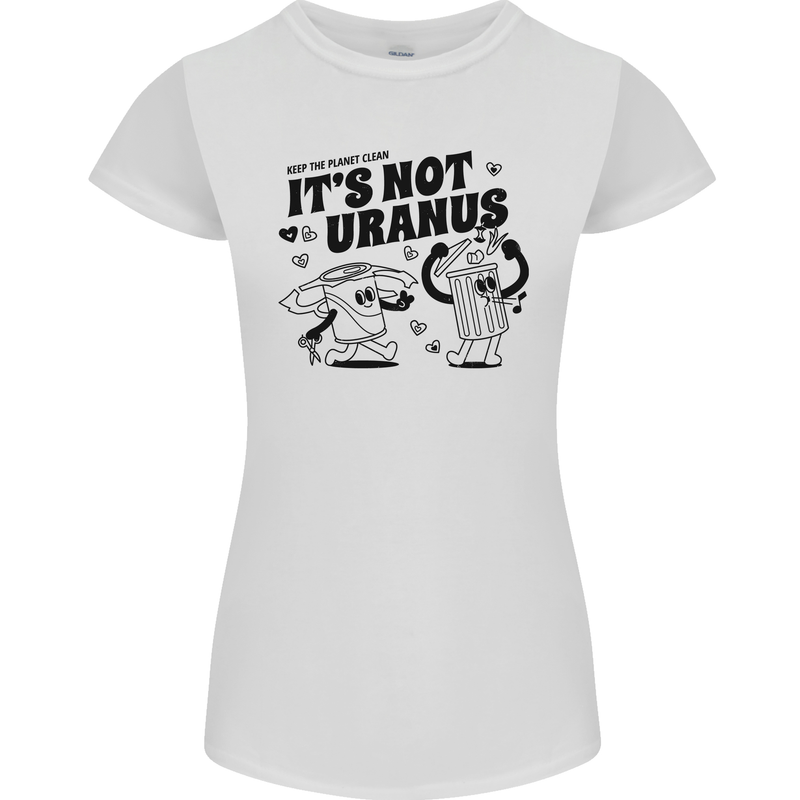 Funny Climate Change Its Not Uranus Womens Petite Cut T-Shirt White