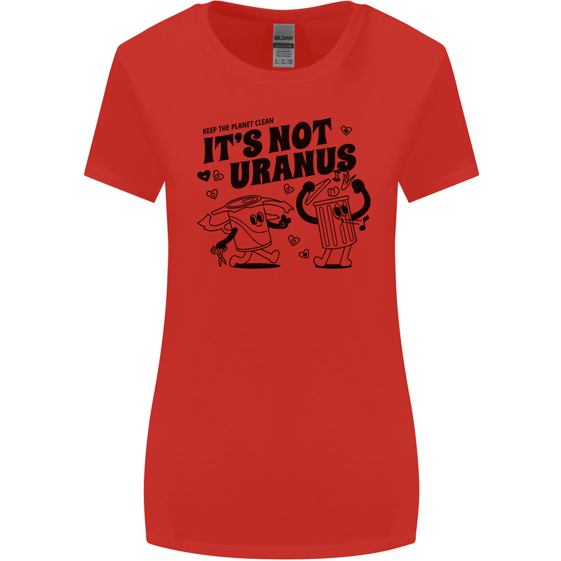 Funny Climate Change Its Not Uranus Womens Wider Cut T-Shirt Red