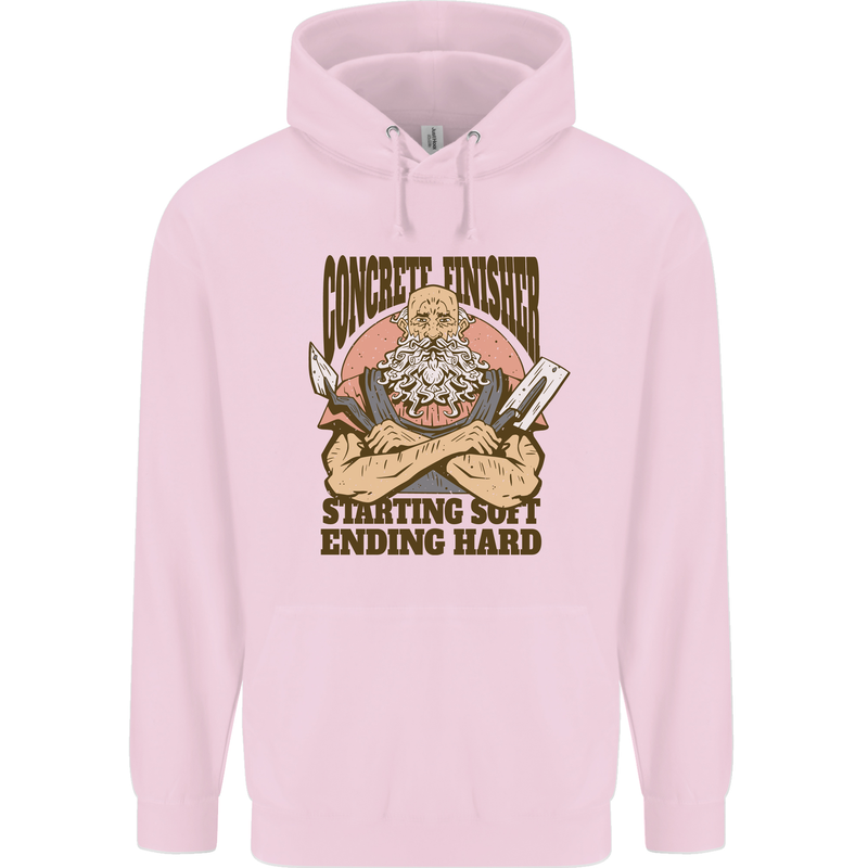 Funny Concrete Finisher Builder Construction Mens 80% Cotton Hoodie Light Pink