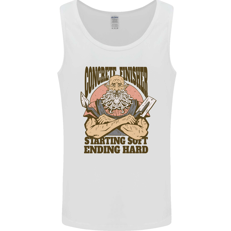 Funny Concrete Finisher Builder Construction Mens Vest Tank Top White