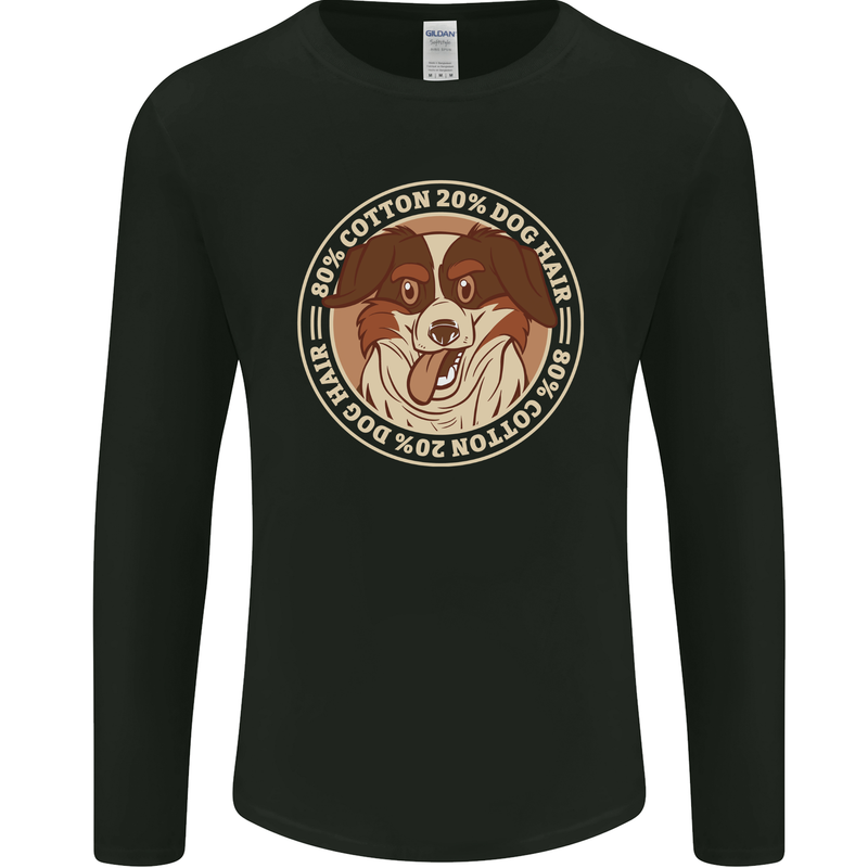 Funny Dog Hair Mens Long Sleeve T-Shirt Black