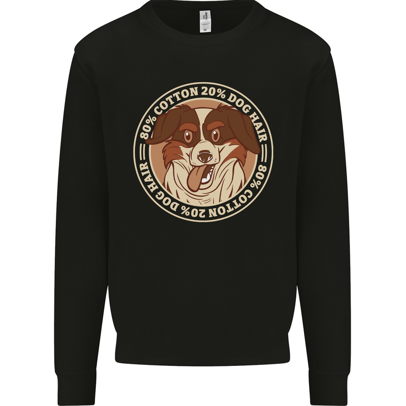 Funny Dog Hair Mens Sweatshirt Jumper Black