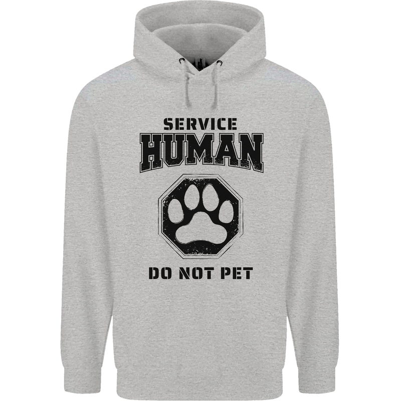 Funny Dog Service Human Do Not Pet Childrens Kids Hoodie Sports Grey