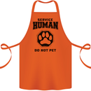 Funny Dog Service Human Do Not Pet Cotton Apron 100% Organic Orange