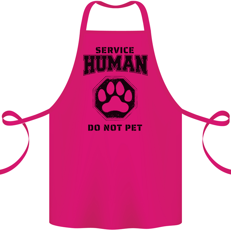 Funny Dog Service Human Do Not Pet Cotton Apron 100% Organic Pink