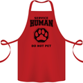 Funny Dog Service Human Do Not Pet Cotton Apron 100% Organic Red