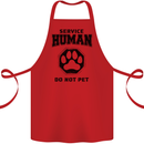Funny Dog Service Human Do Not Pet Cotton Apron 100% Organic Red