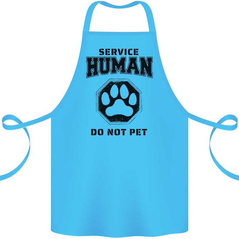 Funny Dog Service Human Do Not Pet Cotton Apron 100% Organic Turquoise