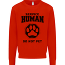 Funny Dog Service Human Do Not Pet Kids Sweatshirt Jumper Bright Red