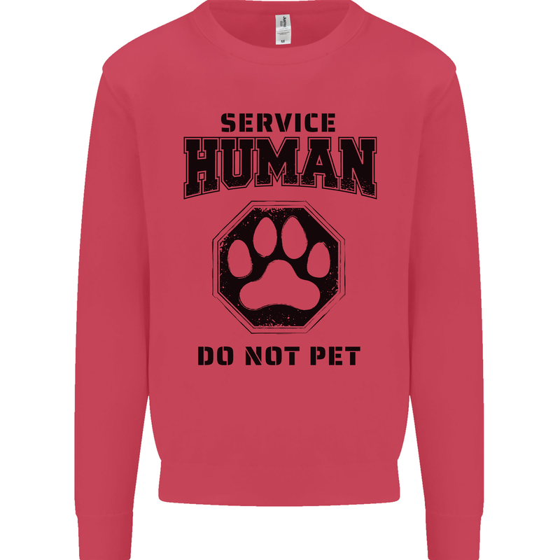 Funny Dog Service Human Do Not Pet Kids Sweatshirt Jumper Heliconia