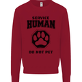 Funny Dog Service Human Do Not Pet Kids Sweatshirt Jumper Red